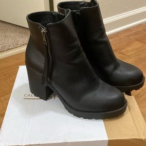 Call It Spring size 8.5 black heeled booties